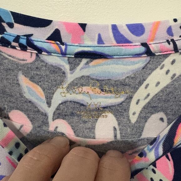 Lilly Pulitzer | Finn Top Oyster Bay Navy Preppy Beach Vacation- Size XXL - Picture 7 of 9